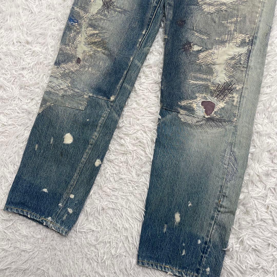 【名作】Kapital キャピタル 襤褸 ボロ 刺し子 デニムパンツ 34