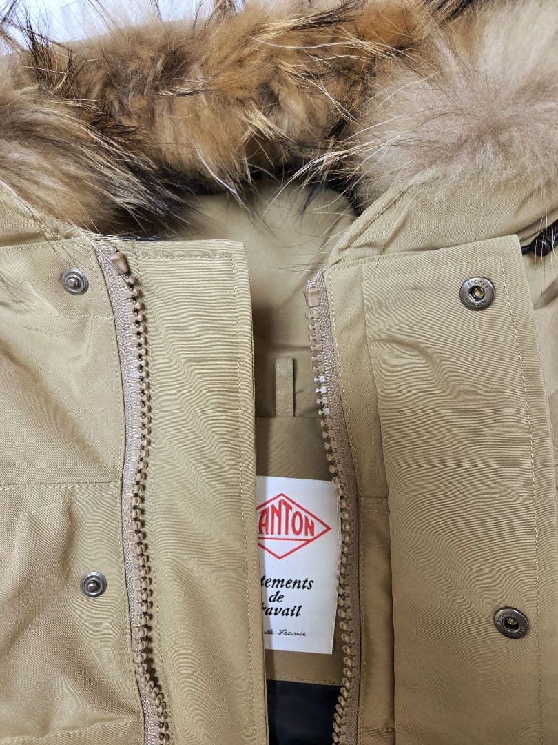 ダントン ファー付きダウンジャケット 38 キャメル