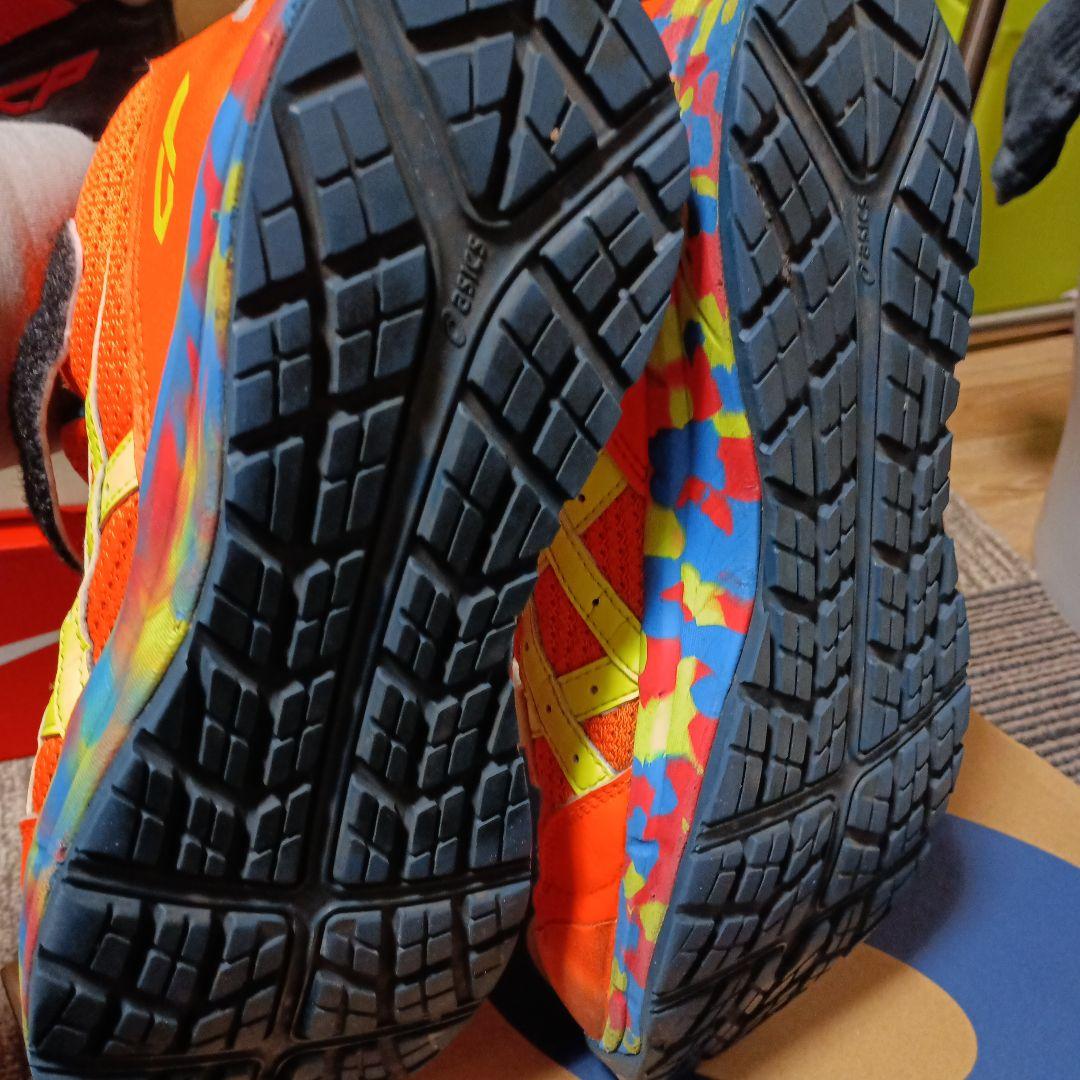 ASICS CP ハイカット安全靴 オレンジ/青