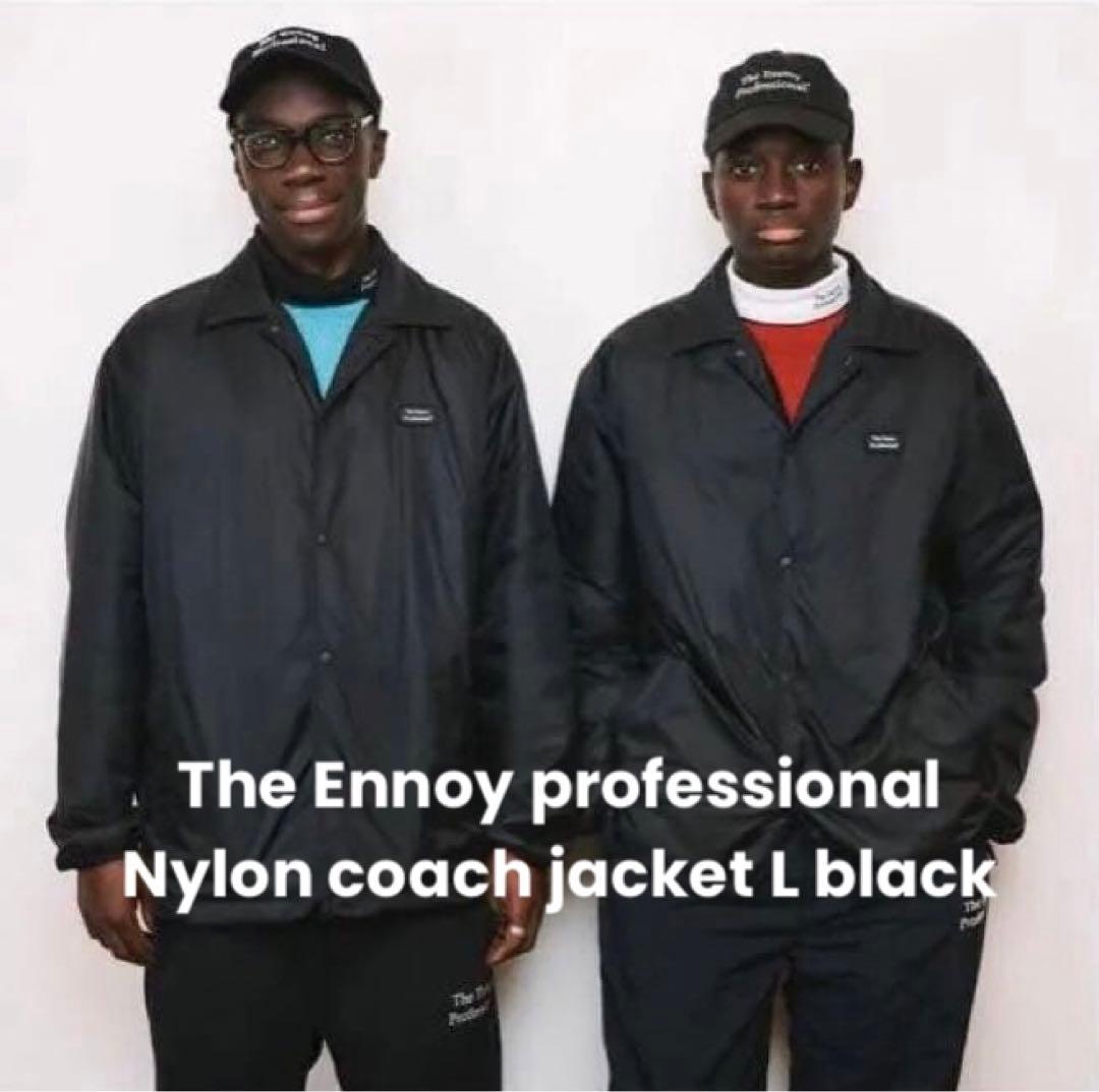 【送料込】ennoy nylon coach jacket L 黒　エンノイ