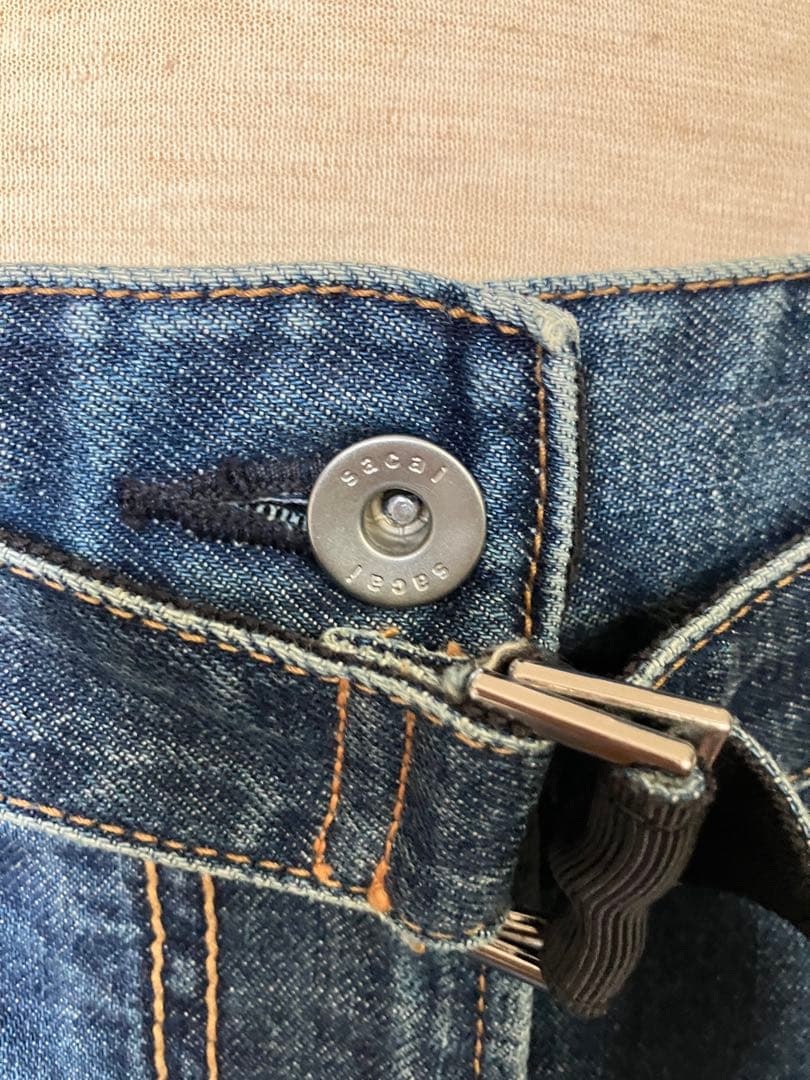 サカイ ワイドデニムパンツ ベルト付 sacai