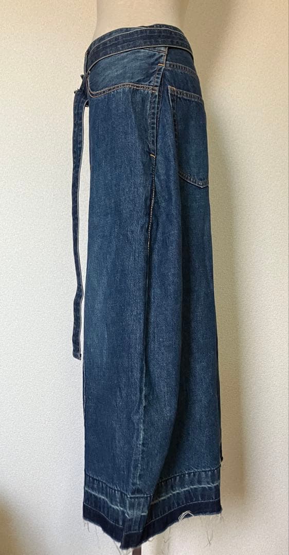 サカイ ワイドデニムパンツ ベルト付 sacai