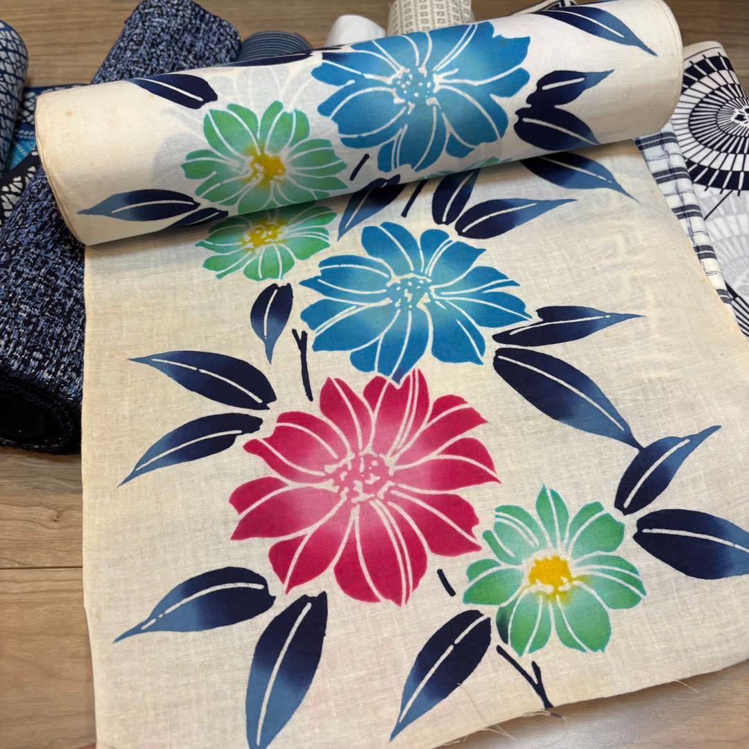 H格安 リメイク用　素材　 まとめ売り　着物　和服　10点　本染　浴衣　反物　星