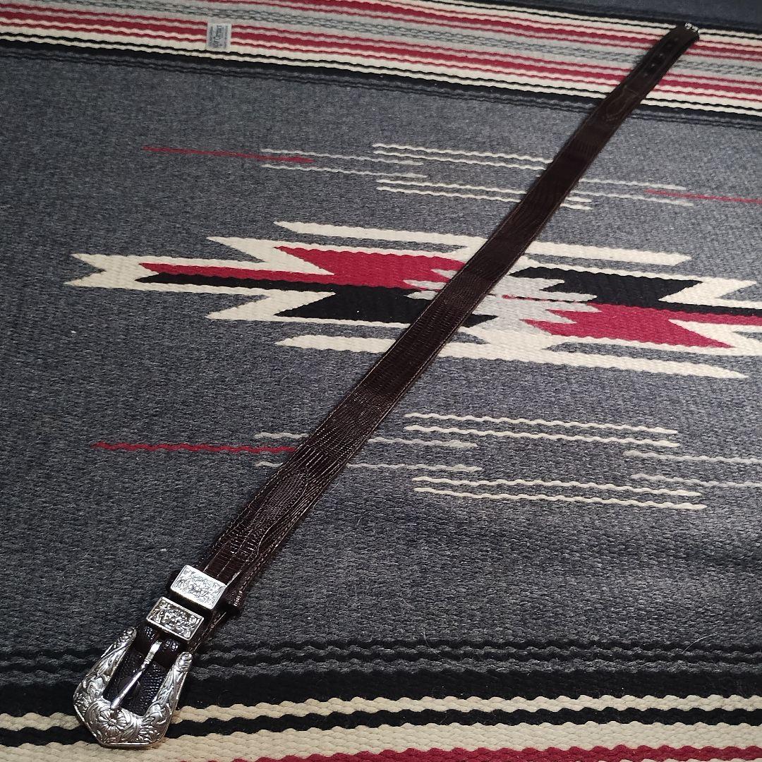 【Justin 】80-90s 4ピース ウエスタンベルト ビンテージ リザード