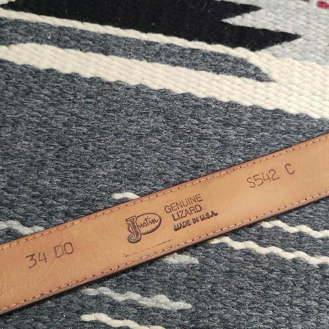 【Justin 】80-90s 4ピース ウエスタンベルト ビンテージ リザード