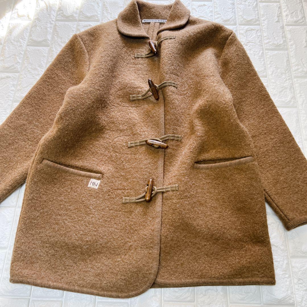 マドモアゼルノンノン papas ウール ダッフルコート トグルロゴ