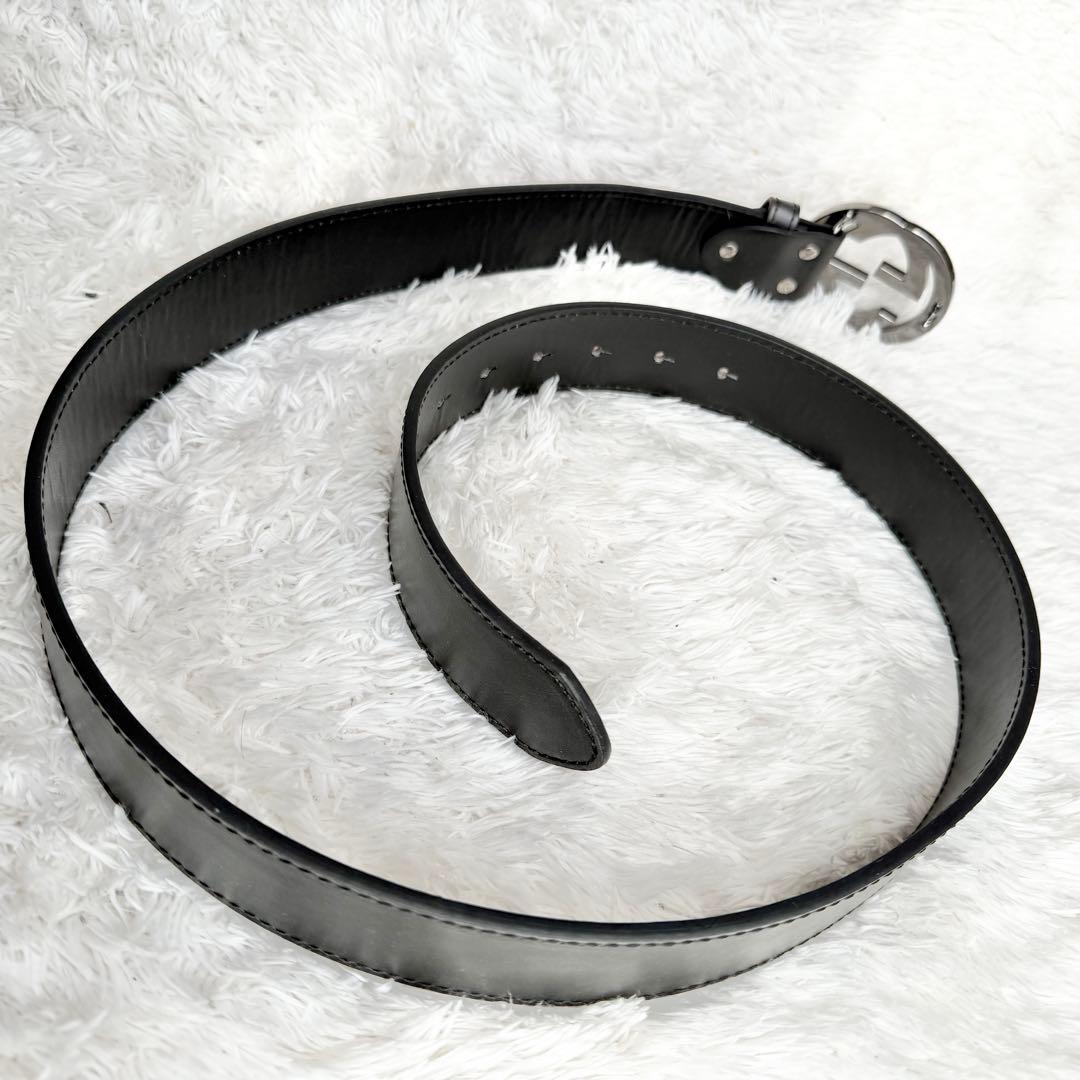 【極美品】GUCCI ベルト インターロッキング GG デカロゴ ブラック