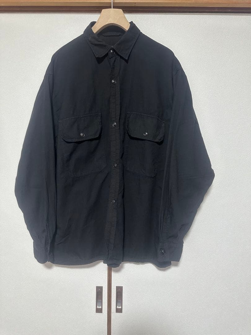 comoli 21ss ベタシャンCPOシャツ ブラック