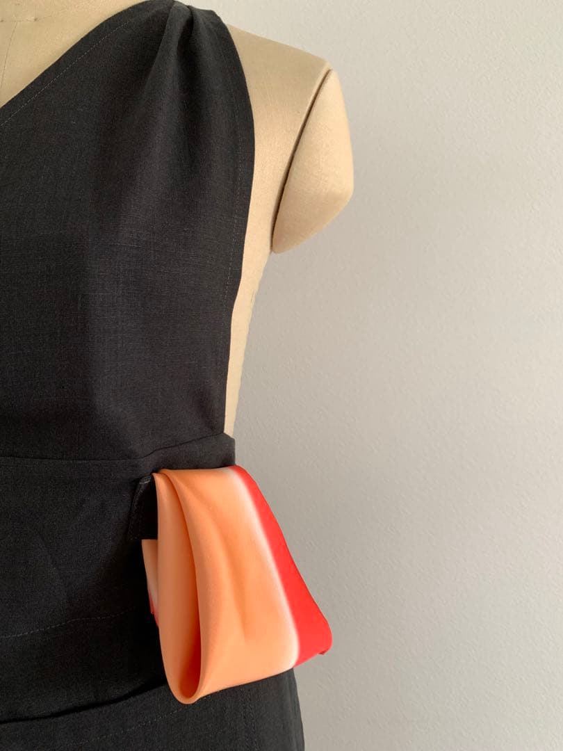 稽古着エプロン　フレンチリネン　Noir 7-13号