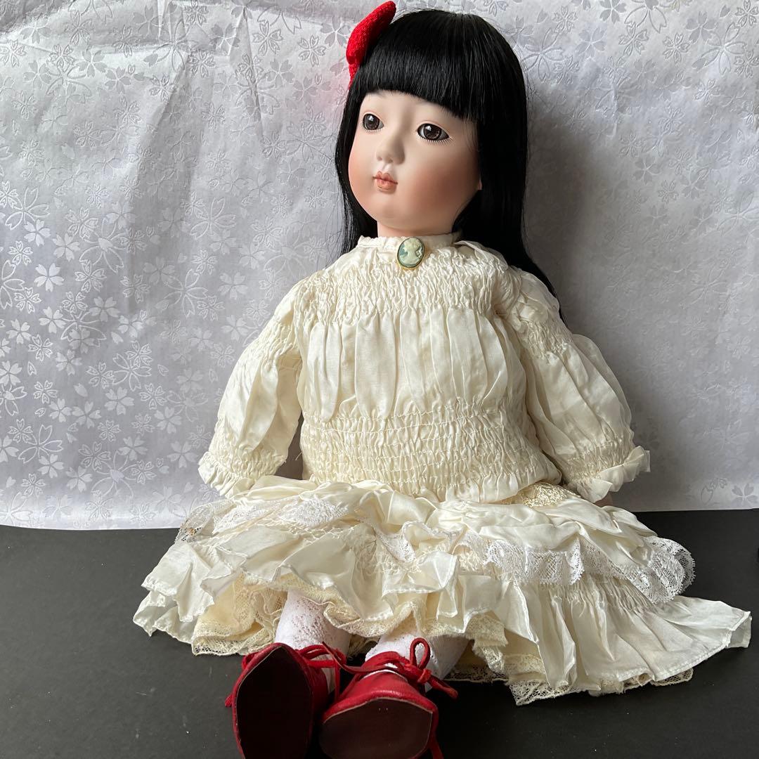 専用　市松人形　ビスク市松人形　ビンテージドレス着抱き市松人形