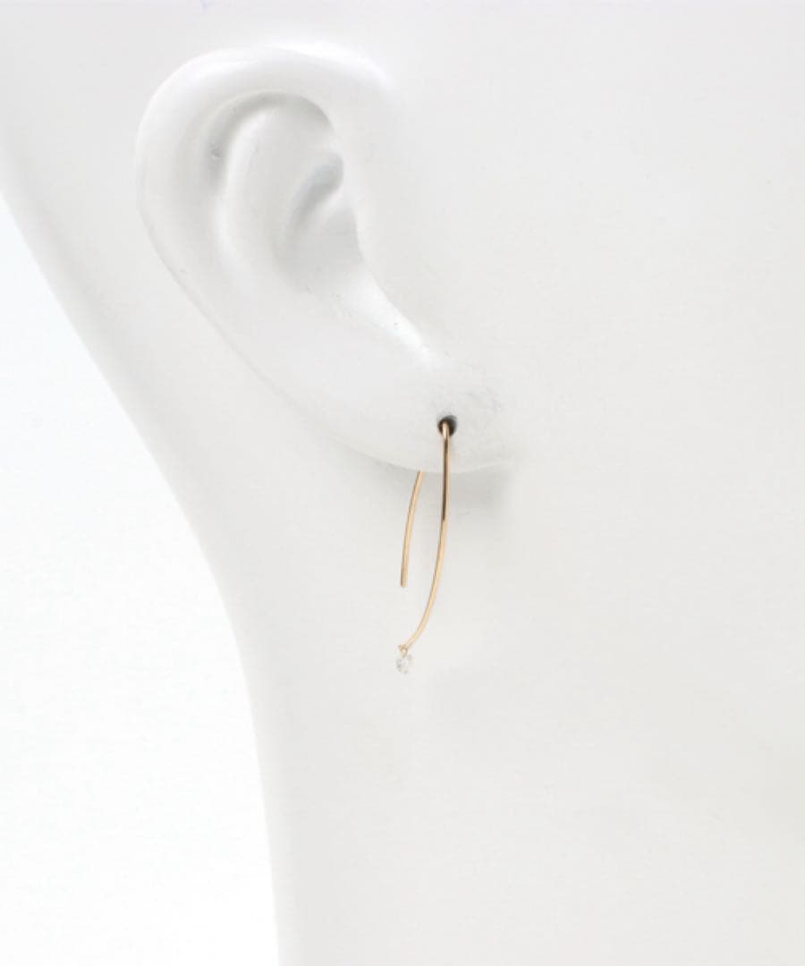 アーカー AHKAH ベアリーフピアス【片耳】K18 ダイヤモンド ゴールド