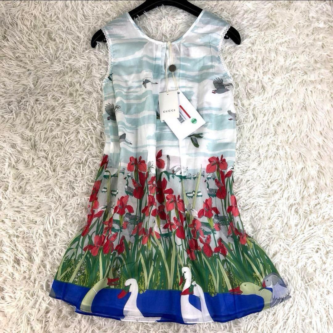 新品タグ付き　GUCCI グッチノースリーブミニワンピース　チュニック　総柄