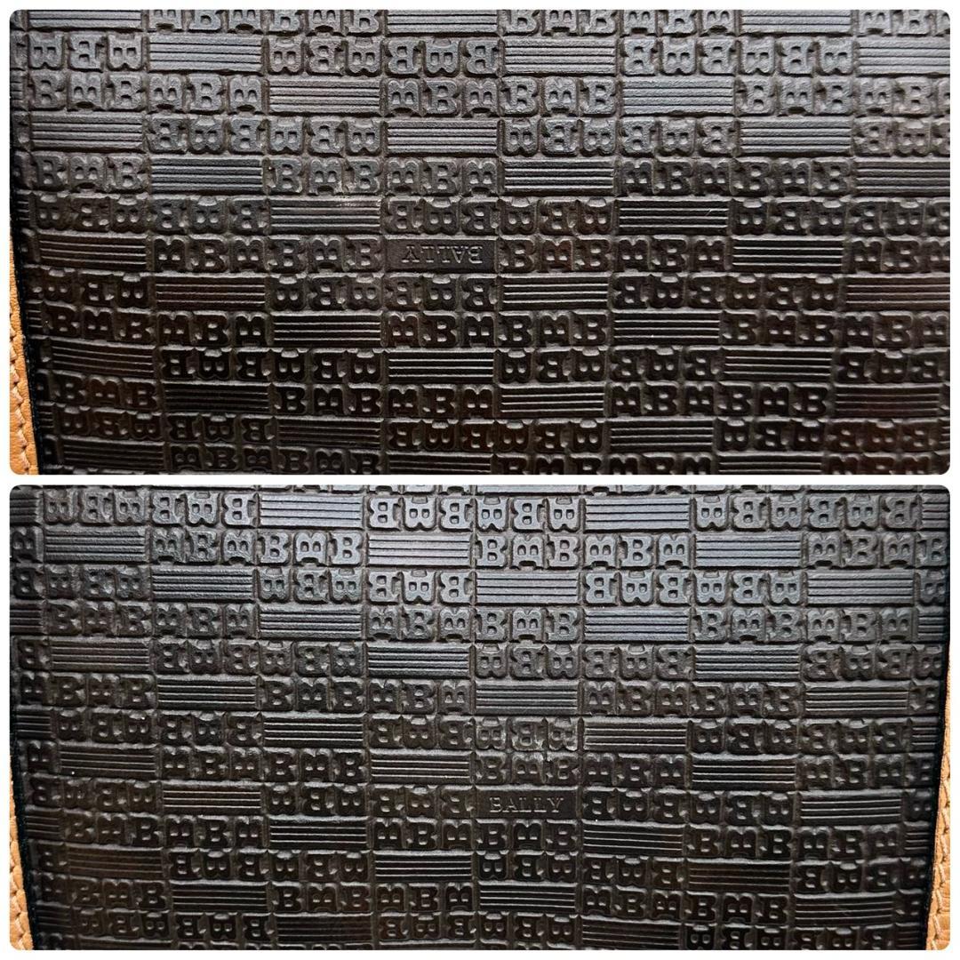 BALLY バリー ボストンバッグ 旅行用バッグ Bロゴ総柄 ゴールド金具 茶系