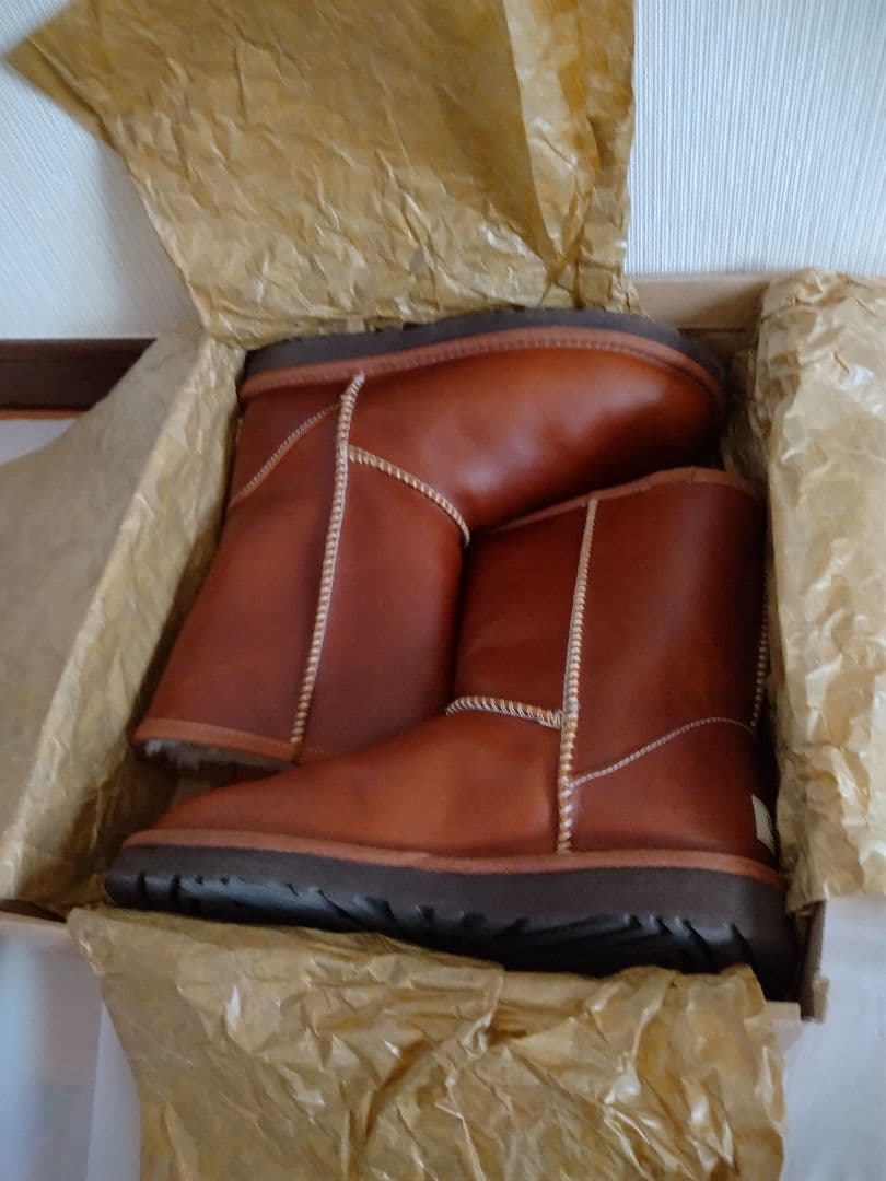 【美品】UGG クラシックショート レザーブーツ24cm