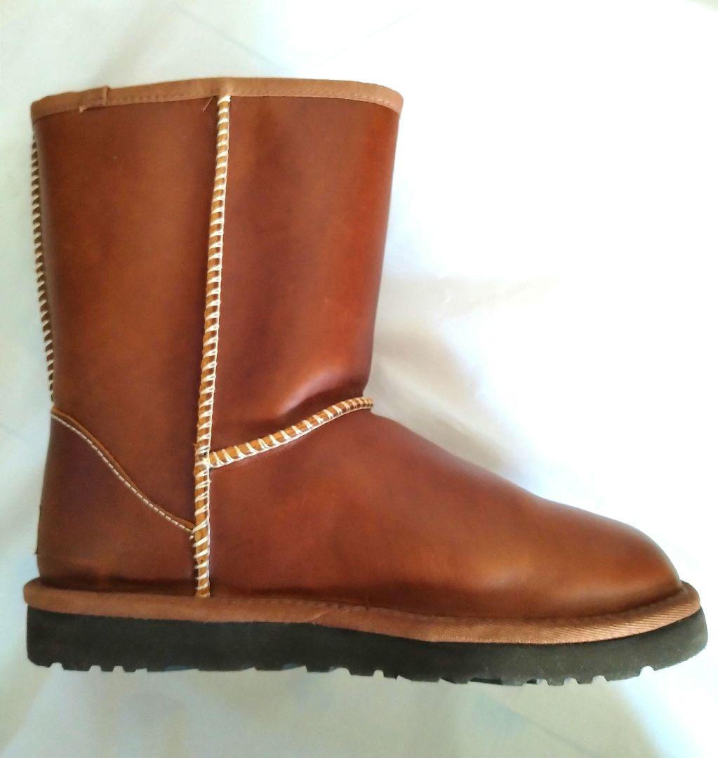 【美品】UGG クラシックショート レザーブーツ24cm