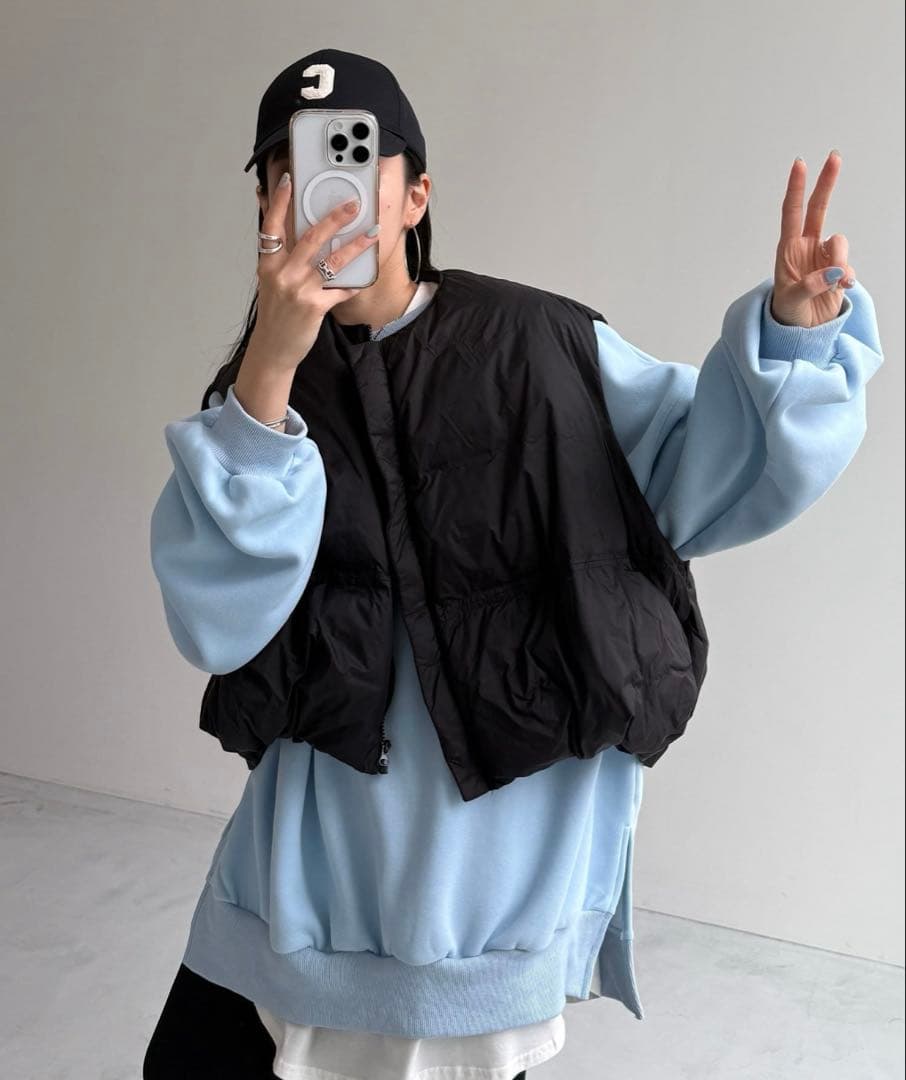 wee9s egg down vest エッグショートダウンベスト　黒　新品