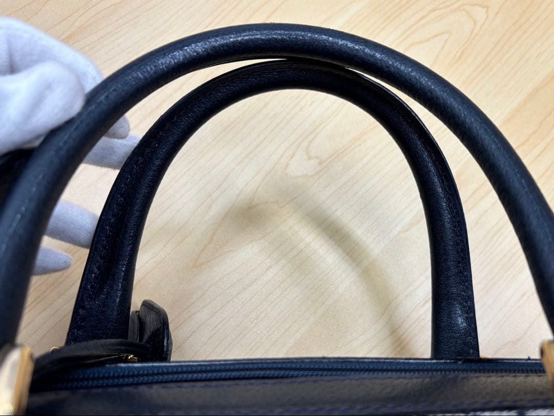 GUCCI オールドグッチ GG PVC ボストンバッグ ネイビー 大容量