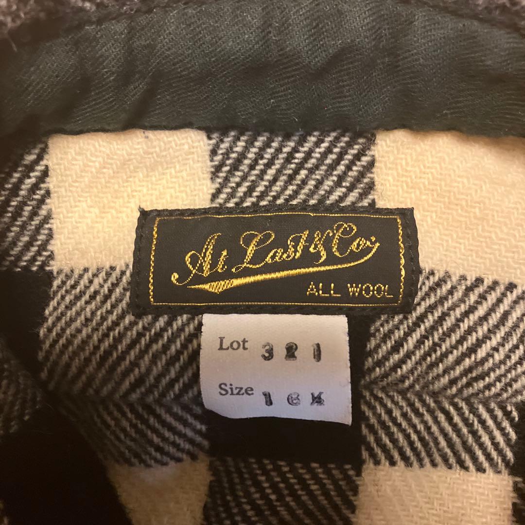 At Last & Co. ウールネルシャツ ブラック・ホワイトチェック