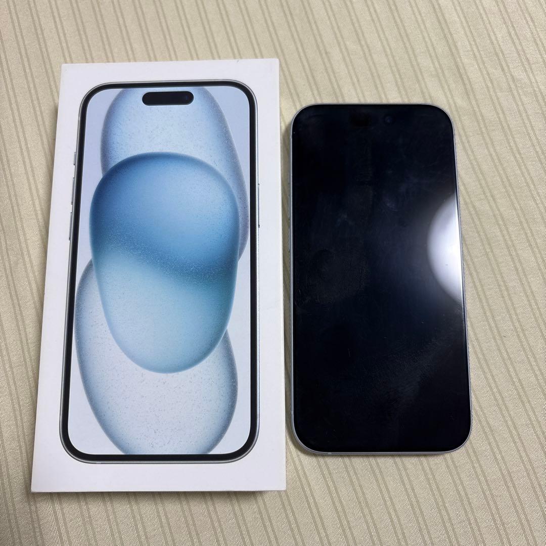 Apple iPhone 15 ブルー箱付き。中古品