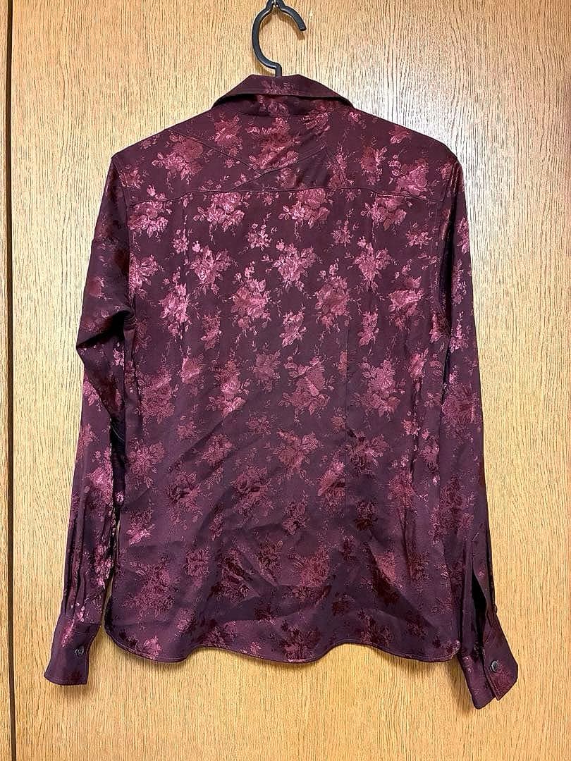 TORNADO MART シャドーボタニカル ストレッチボルドーシャツ