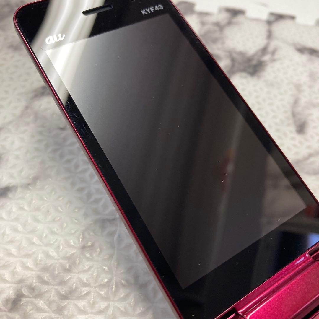 美品 京セラ KYF43 かんたんケータイライト ガラケー ワインレッド 箱