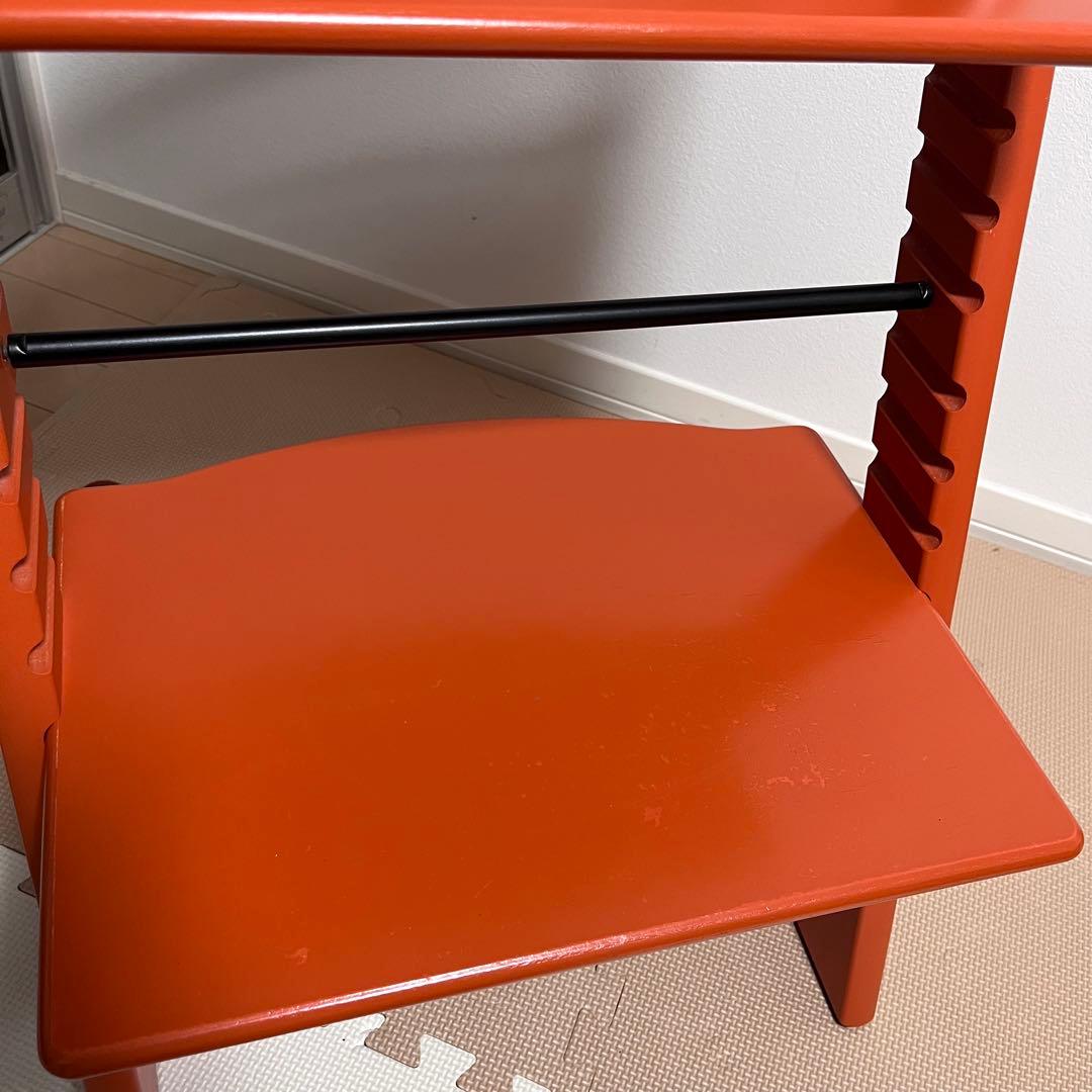 【美品】No.4　ストッケ　トリップトラップ　オレンジ　ベビーセット付き