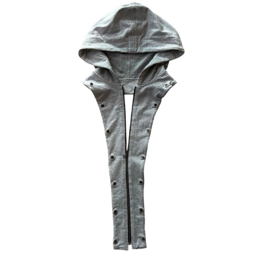 14th Addiction チェック柄 フード付き ダメージ加工 シャツ