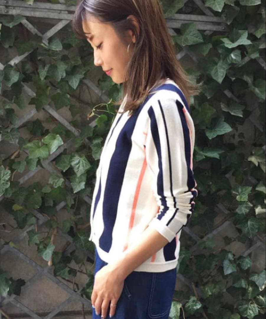 未使用　MACPHEE コットン100%クルーネックスナップカーディガン