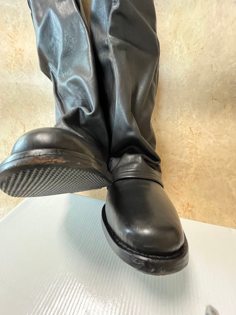 zuccaパンツブーツ　ナウシカブーツ　黒レザー 超希少❣️ハンドメイド❣️購入困難