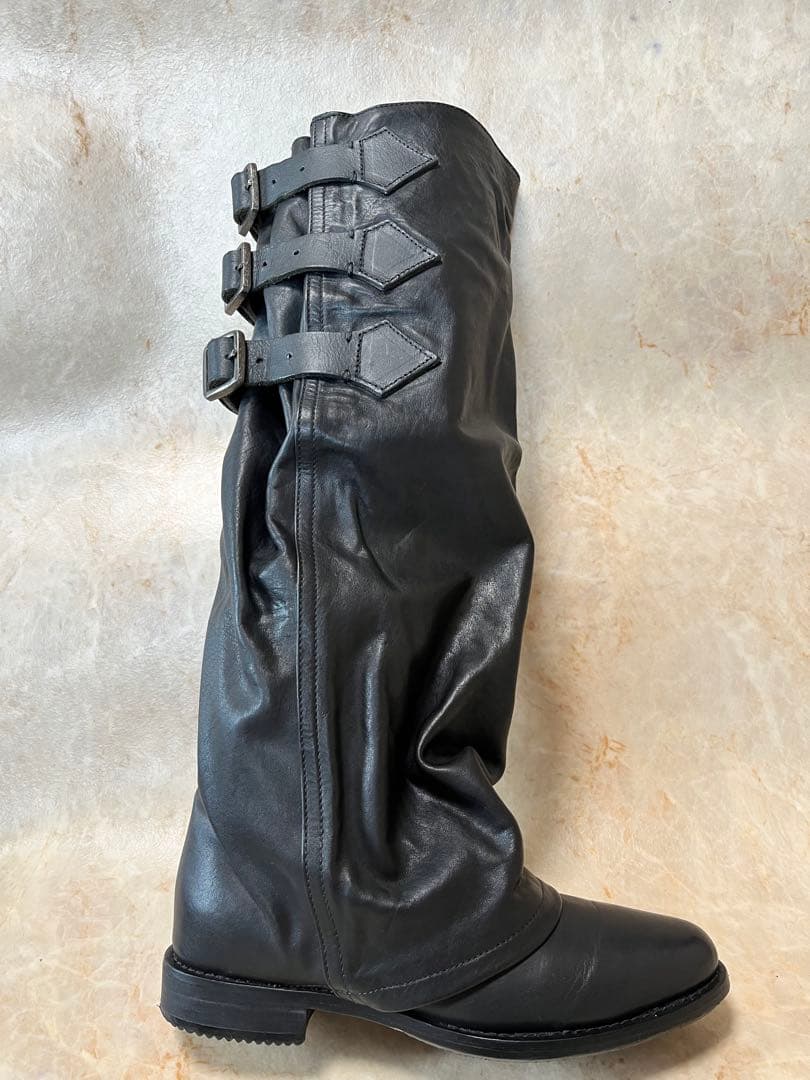 zuccaパンツブーツ　ナウシカブーツ　黒レザー 超希少❣️ハンドメイド❣️購入困難