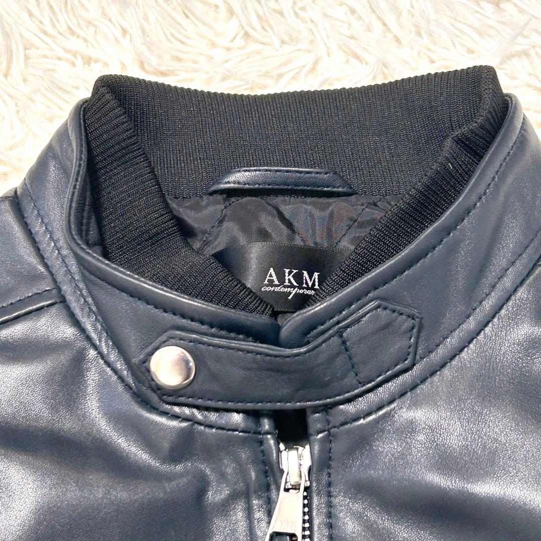 ✨美品✨AKM レザー　シングルライダースジャケット黒XL