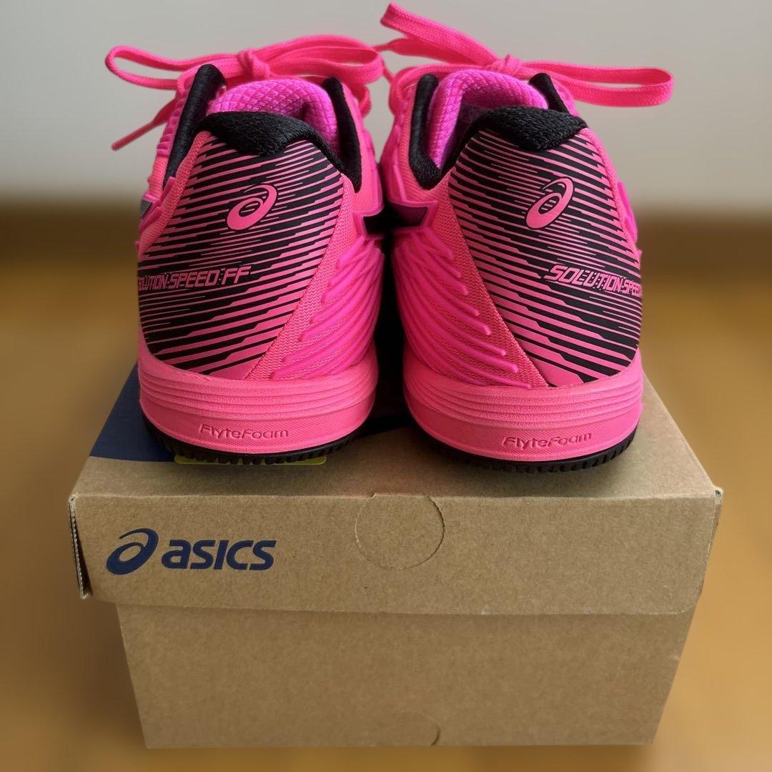 [新品未使用]アシックスSOLUTION SPEEDテニスシューズ25.5ピンク