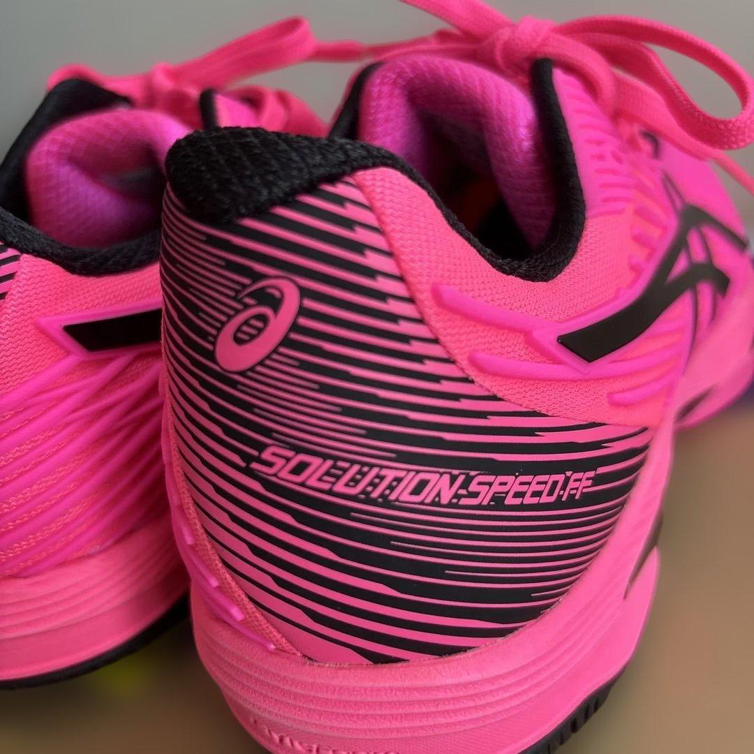 [新品未使用]アシックスSOLUTION SPEEDテニスシューズ25.5ピンク