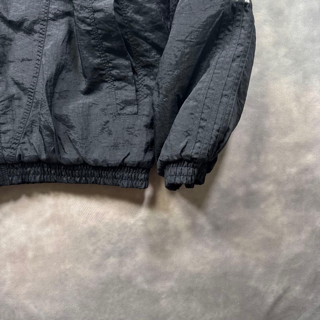 adidas古着90s 中綿フードジャケット トレフォイル刺繍ロゴY2K U7