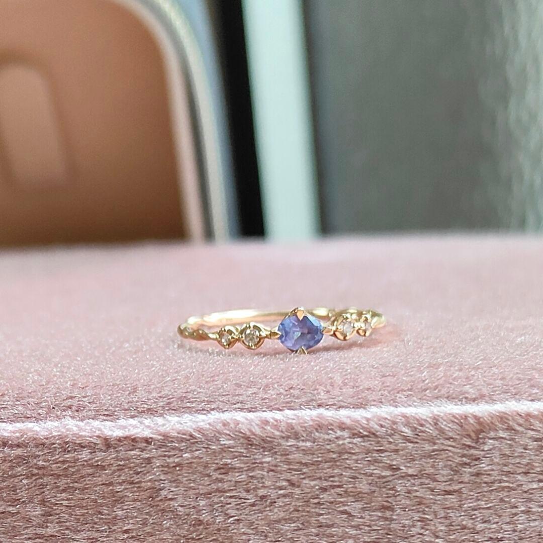 専用lucia様 タンザナイト ダイヤモンド k10 ゴールドリング