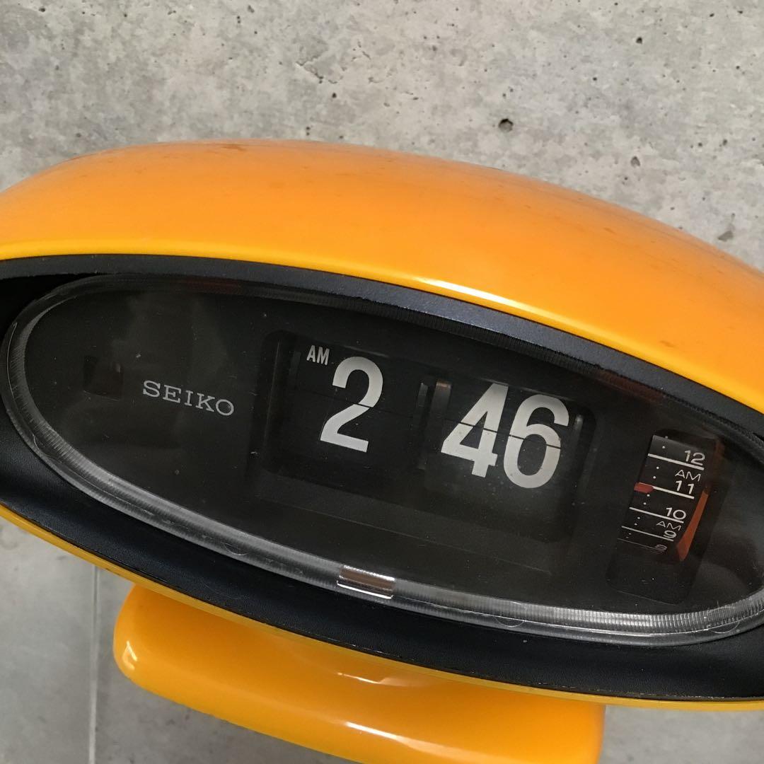 セイコー社 パタパタ時計 オーバルデザイン 昭和レトロ スペースエイジ
