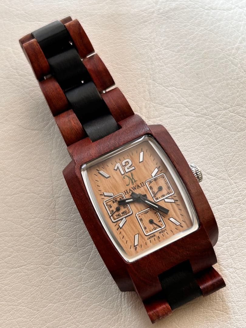 TENSE HAWAII木製クオーツ腕時計 カナダメイド稼働品