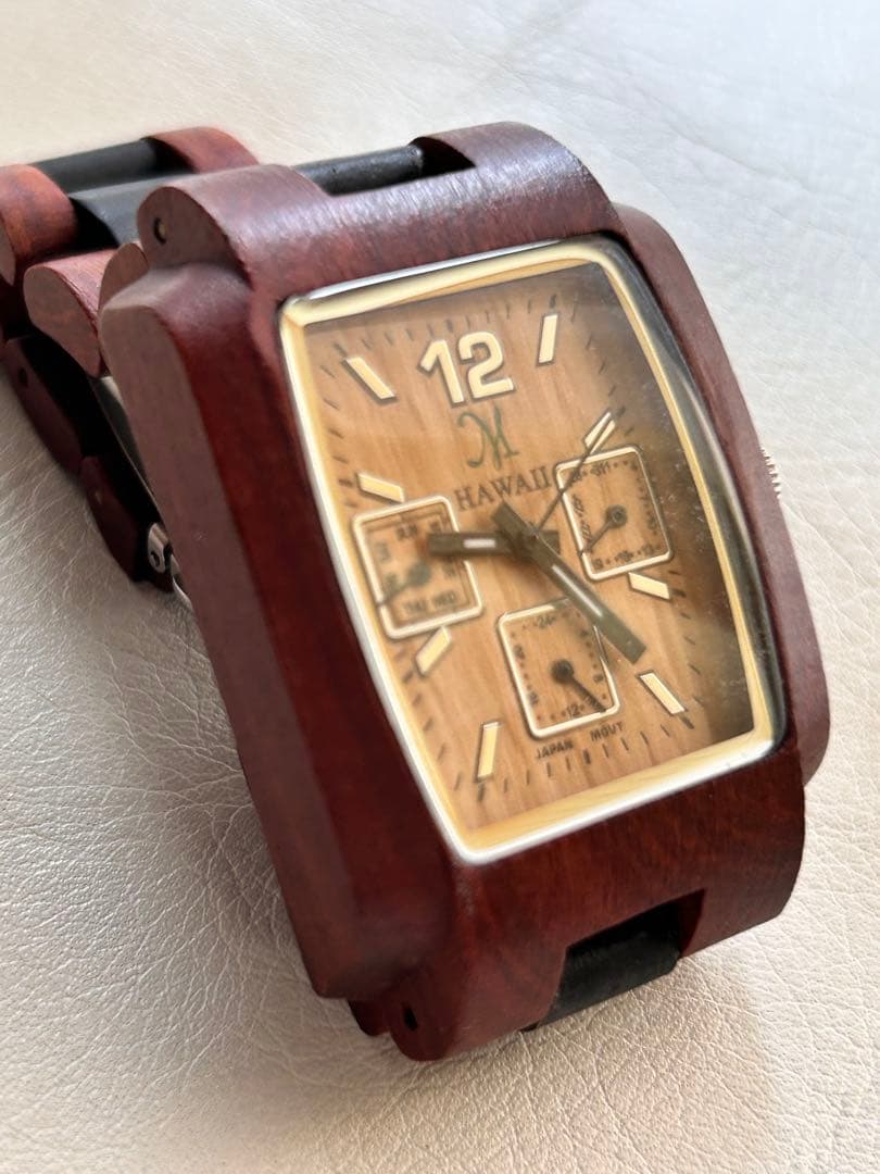 TENSE HAWAII木製クオーツ腕時計 カナダメイド稼働品