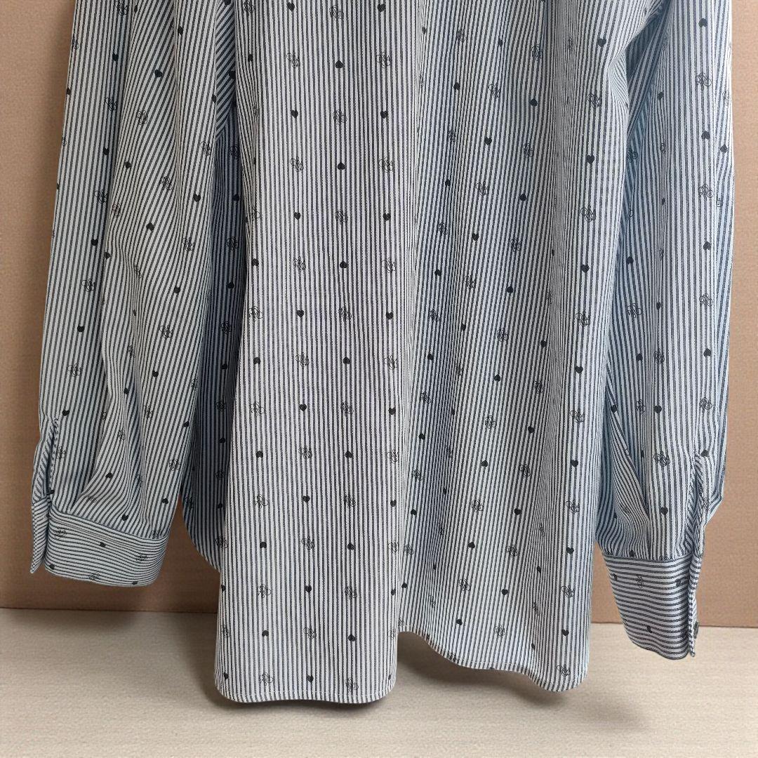 ロージーモンスター ハート ロゴ ストライプ シャツ ブラック