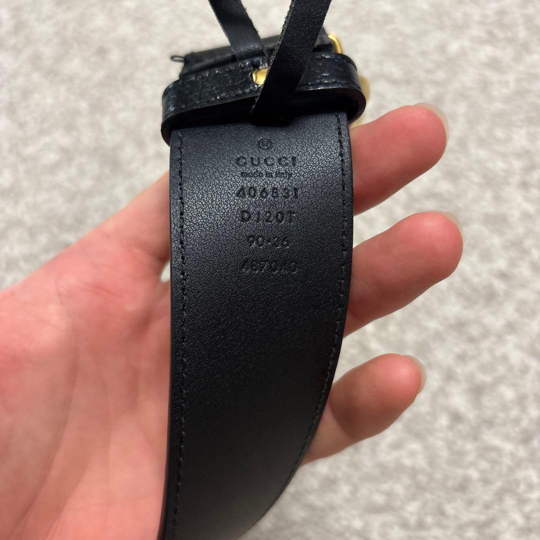 GUCCI GGロゴ ブラックレザーベルト