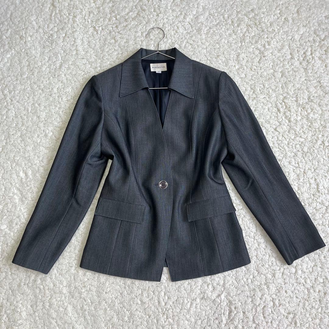 【美品】 リファンネ タック入 セットアップ スーツ 15号 大きいサイズ