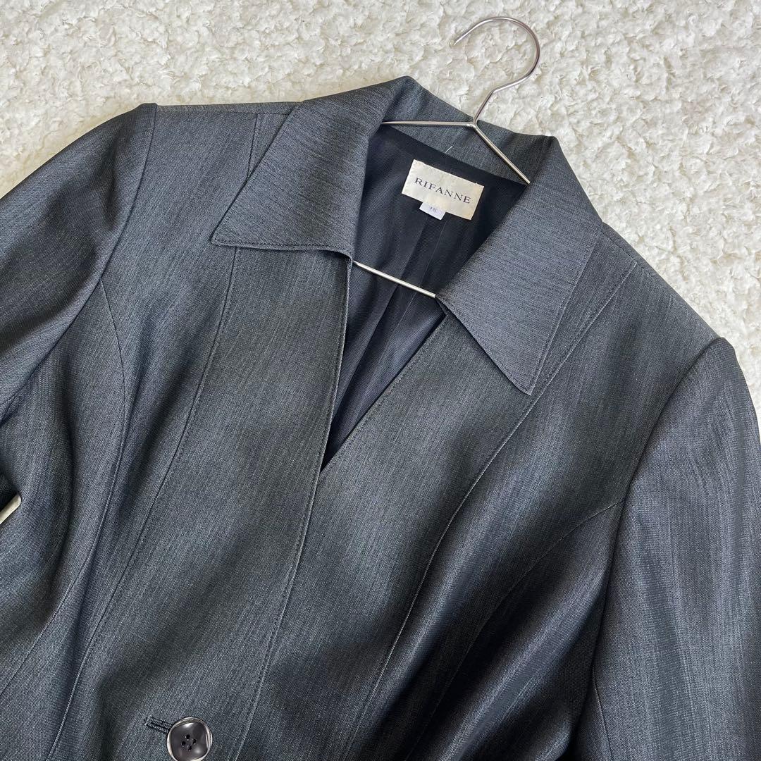 【美品】 リファンネ タック入 セットアップ スーツ 15号 大きいサイズ