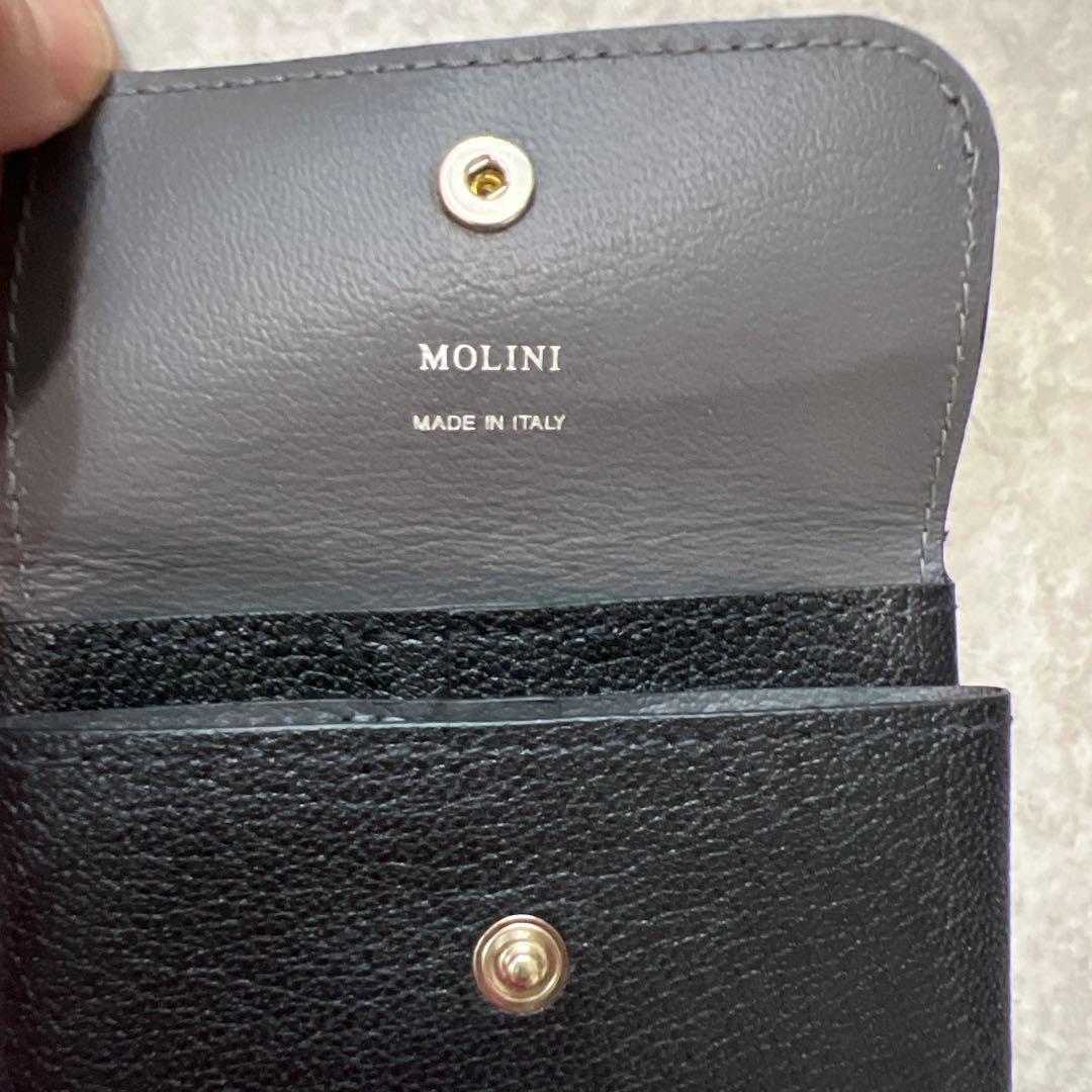 【新品】MOLINI レザー コンパクト財布 黒 モリニ 金子綾 イタリア