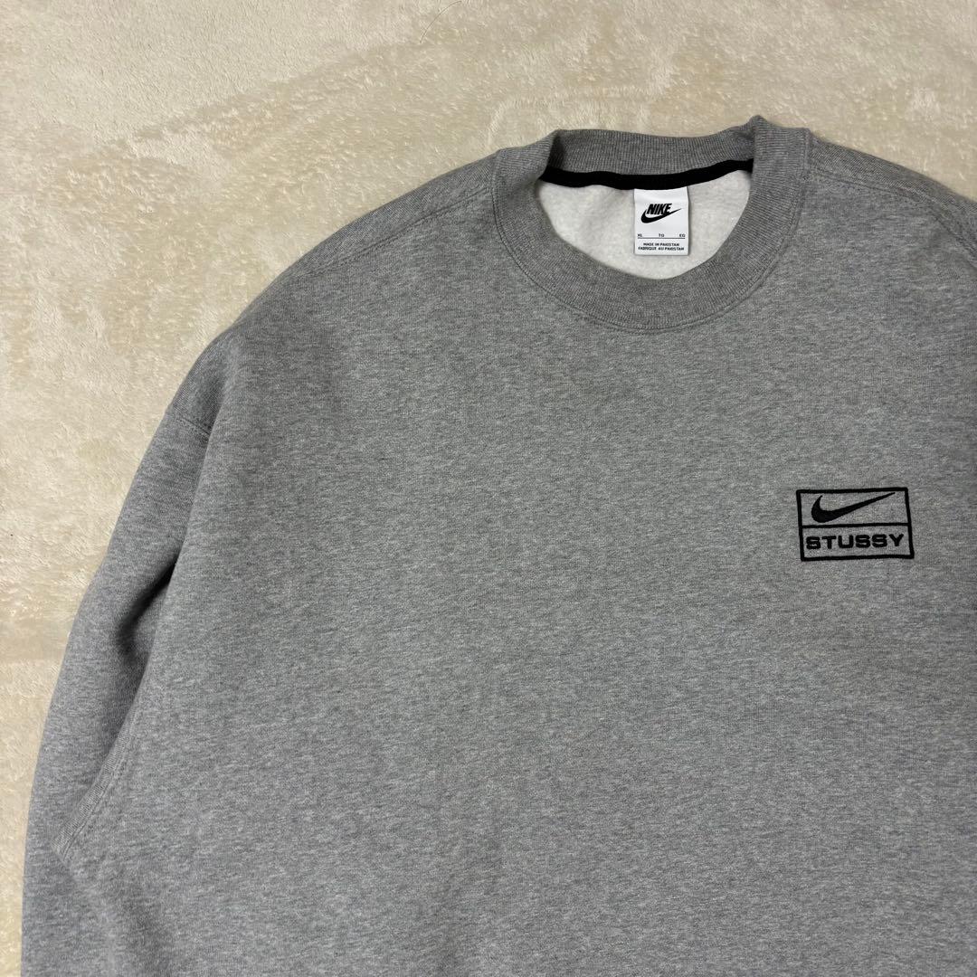 Stussy x Nike コラボ　クルーネックスウェット　グレー　XL