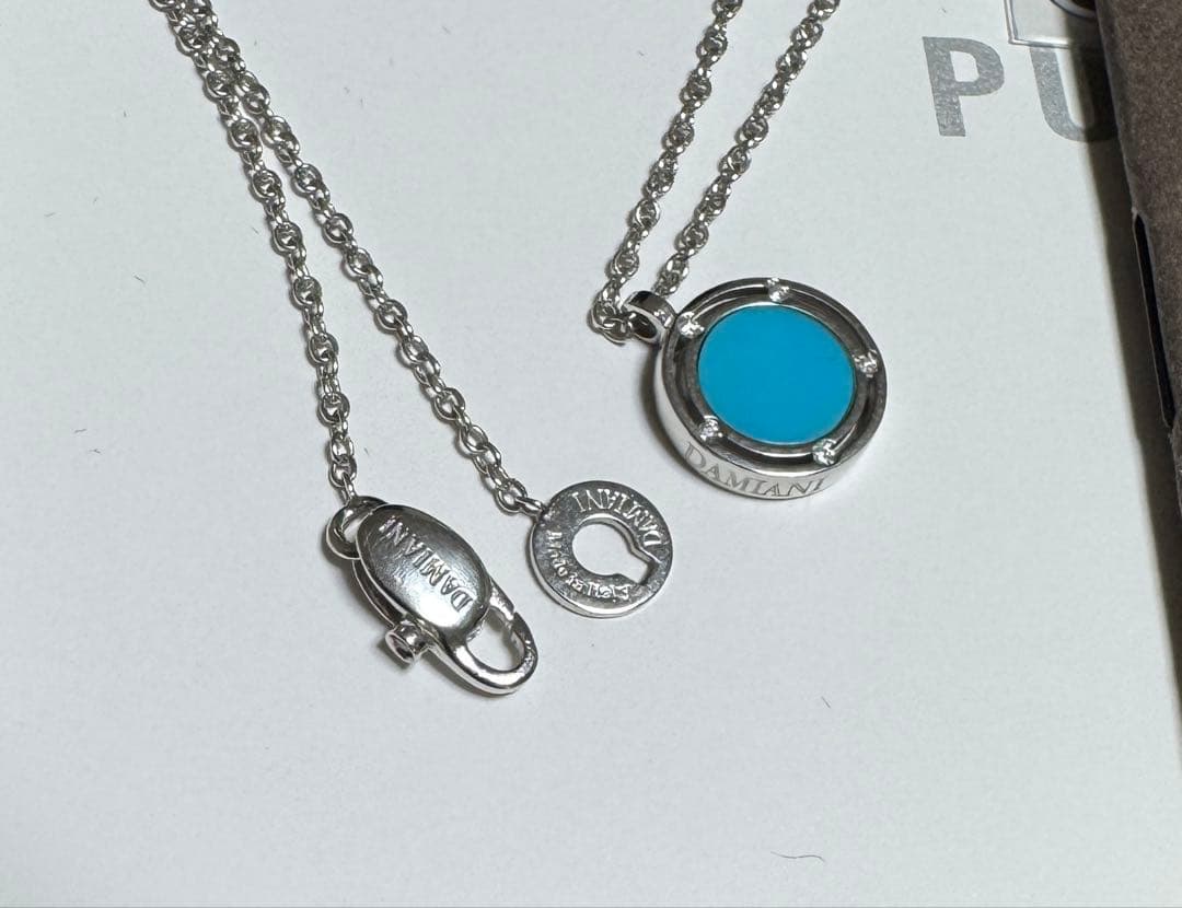 DAMIANI ターコイズ Dサイド　ネックレス　ダイヤ　ホワイトゴールド