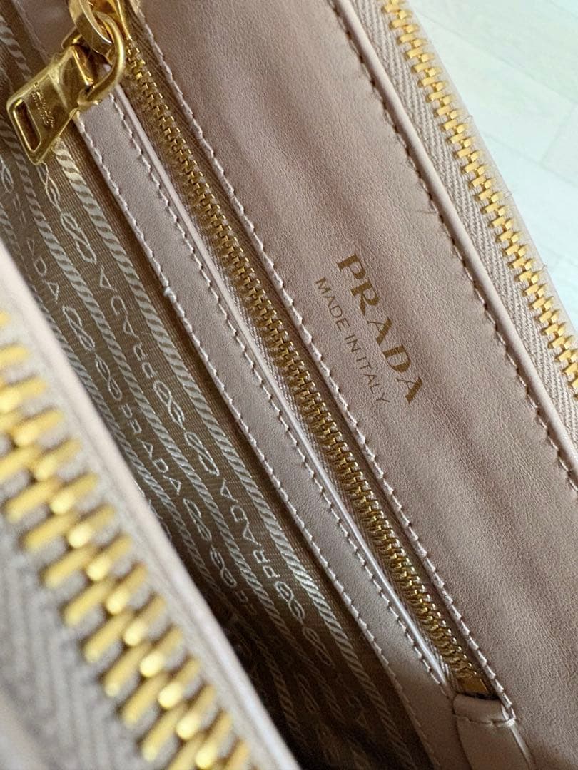 PRADA ダイアグラム ガレリアトートバッグピンクベージュ