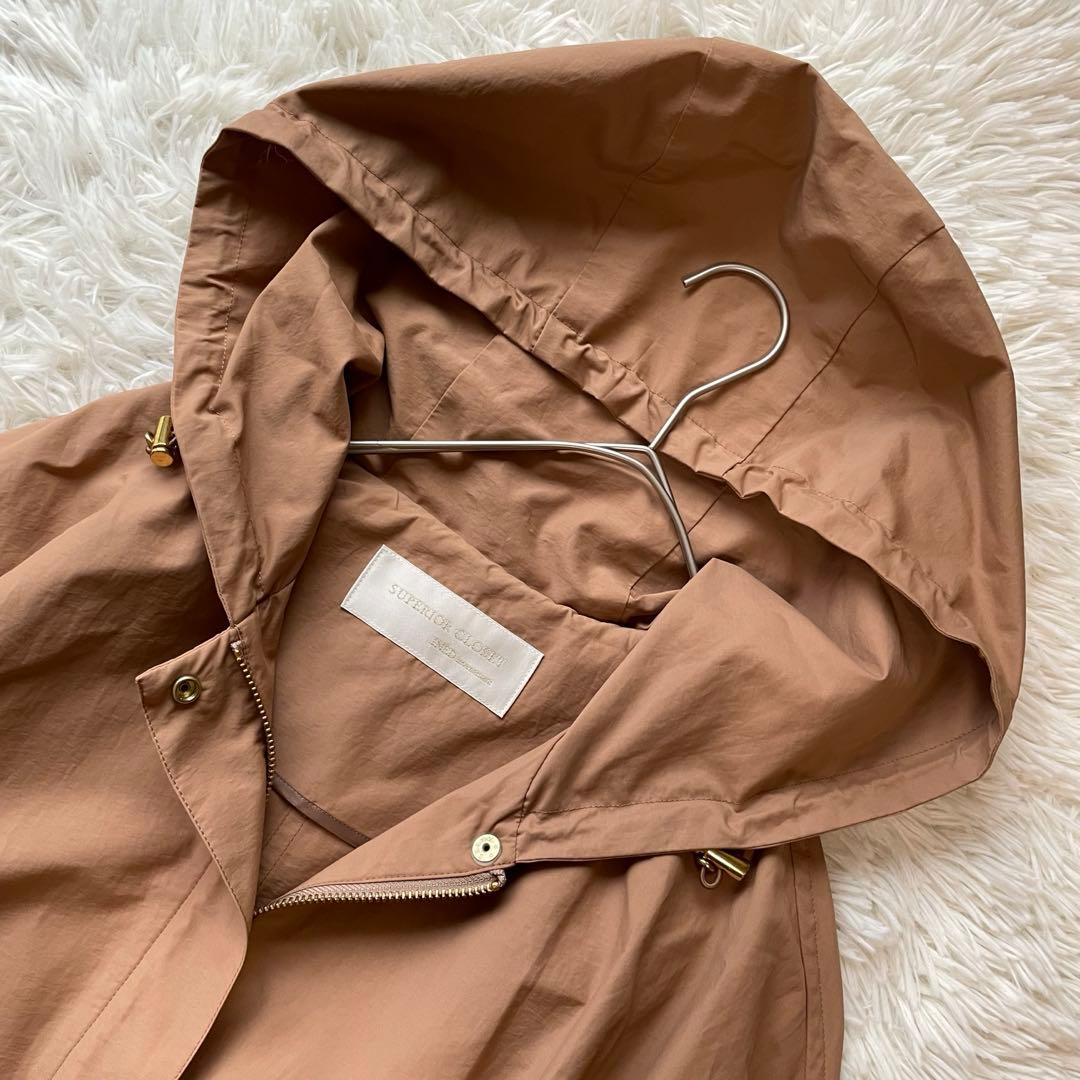 極美品イネド　ロングモッズコート スプリングコート　ドロスト　ギャザー(9)