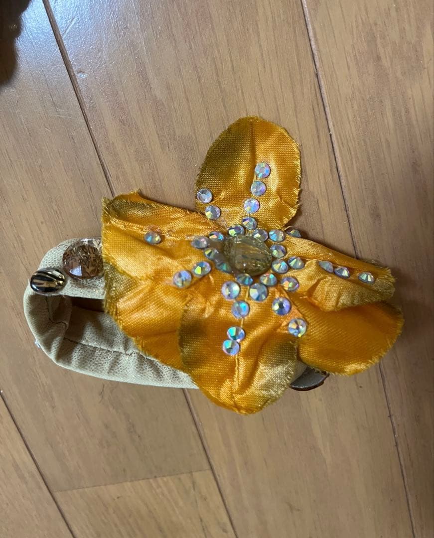 オレンジ金色マンドゥーハ　ベリーダンス衣装美品