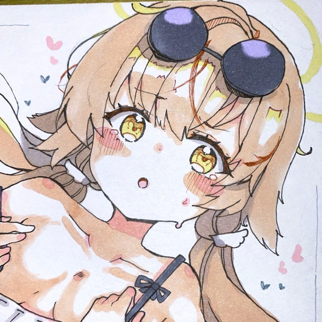 R*N様 ブルアカ 水着ヒフミ ファンアート 色紙