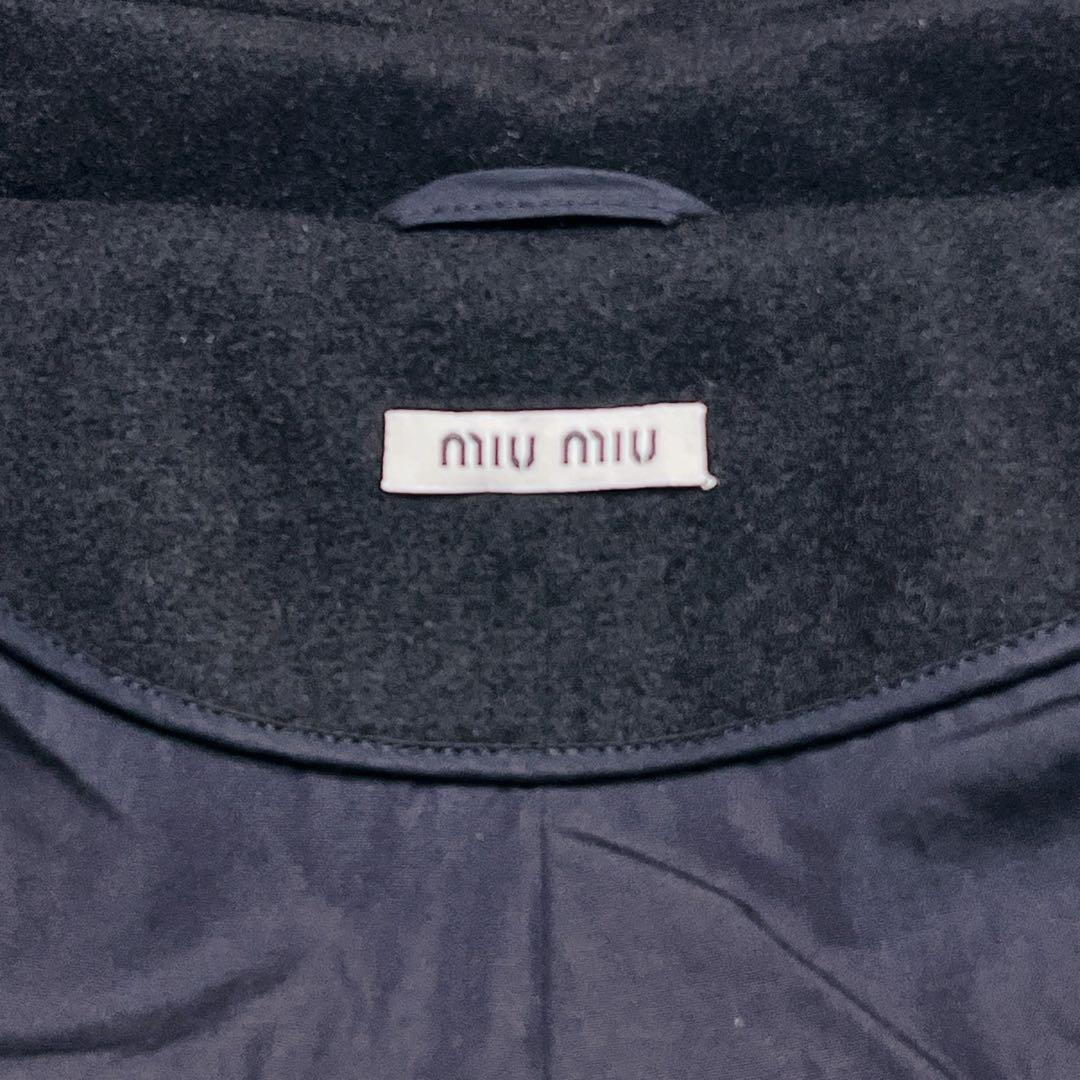 ジャケット・アウター MIU MIU Short Duffle Coat Hooded Black